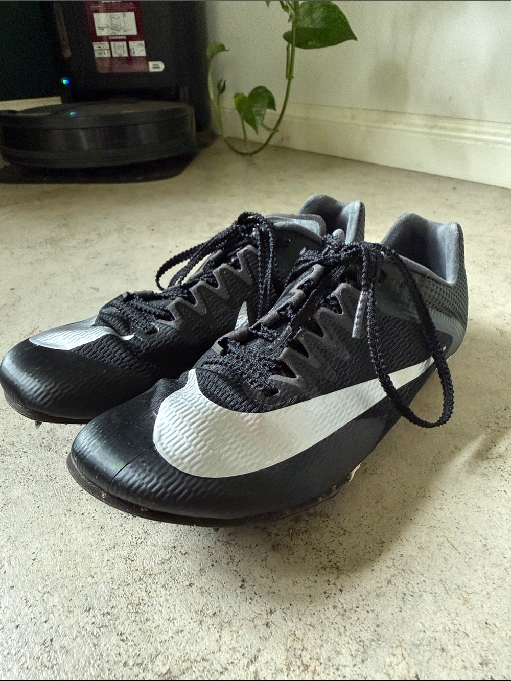 Nike Black and White Sprint Spikes